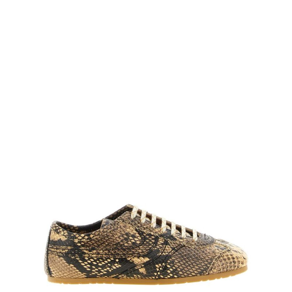 Dries Van Noten Beige Calfskin Low Top Women's Sneakers